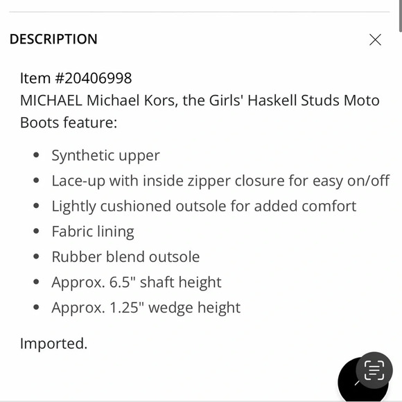 Michael Kors, Girls' Haskell Studs Moto Boots - Picture 2 of 9